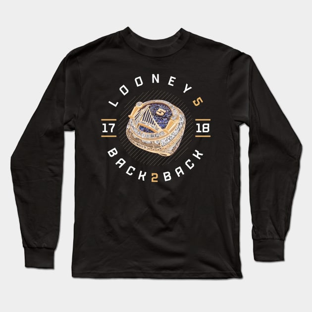 Kevon Looney 5 Back 2 Back Championship Ring 2017-18 Long Sleeve T-Shirt by teeleoshirts